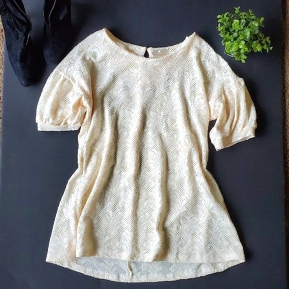 💍Yoco Cream Crochet Blouse